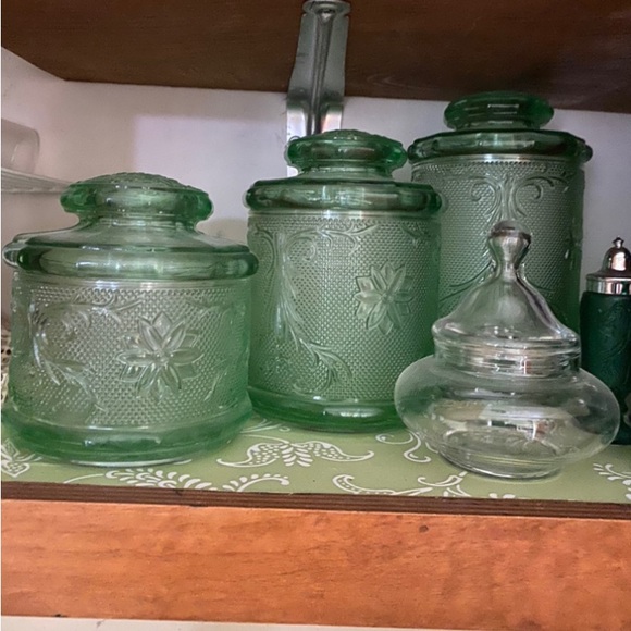 Tiara Other - 3 Vintage green tiara canisters